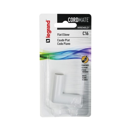 Cordmate Legrand CordMate Flat Elbow 1 pk C16